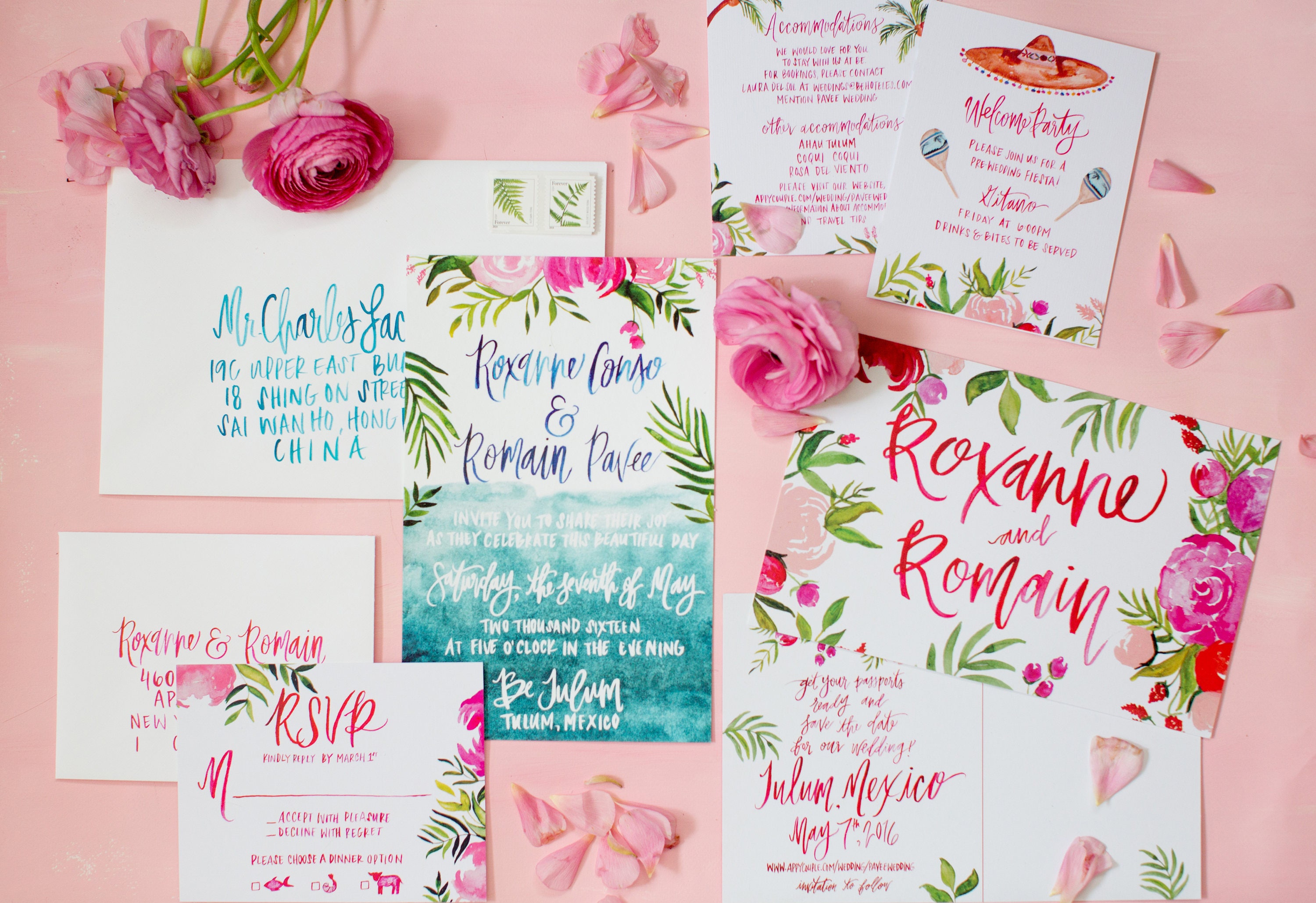 Tulum Mexico Wedding Invitation Suite