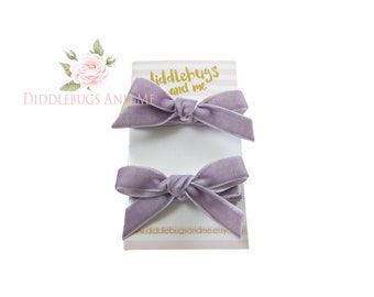Fall Lilac Velvet Bow Hair Clips, Back To School, Purple Bar Clips, Gift For Girls, Baby Hair Clips, Lilac Bows, Pigtail Clips, Fall Bows