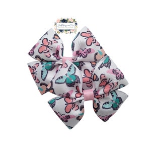 Butterfly Pigtail Hair Bows: Spring Barrettes, Set of 2