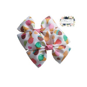 Ice Cream Pigtail Bows: Sweet Treat Hair Clips