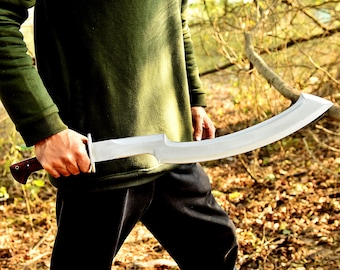 Handmade Carbon Steel Egyptian Khopesh Sword, Rosewood Handle