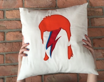 David Bowie Ziggy Stardust and the Spiders, decorative pillow, silhouette art, silhouette design,  pillow, stuffed pillow