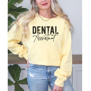 Custom Dental Sweatshirt, Girly Dental Hygiene Sweater, Dental Hygienist Gift, Dental Assistant Graduation Gift, Dental Office Teeth Shirt