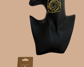 Glow in the Dark Geometric Earrings - Hand-Painted Wooden Dangles