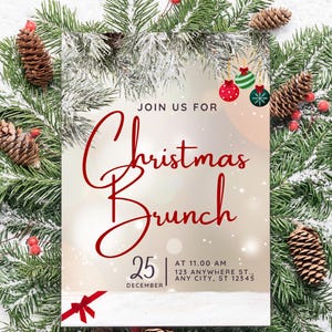 Christmas Brunch Invitation Editable Template
