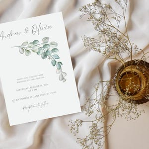 Elegante Hochzeitseinladung, bearbeitbare Hochzeitseinladung, bearbeitbare Vorlage von Canva, sofortiger Download digitale Vorlage, druckbare Vorlage