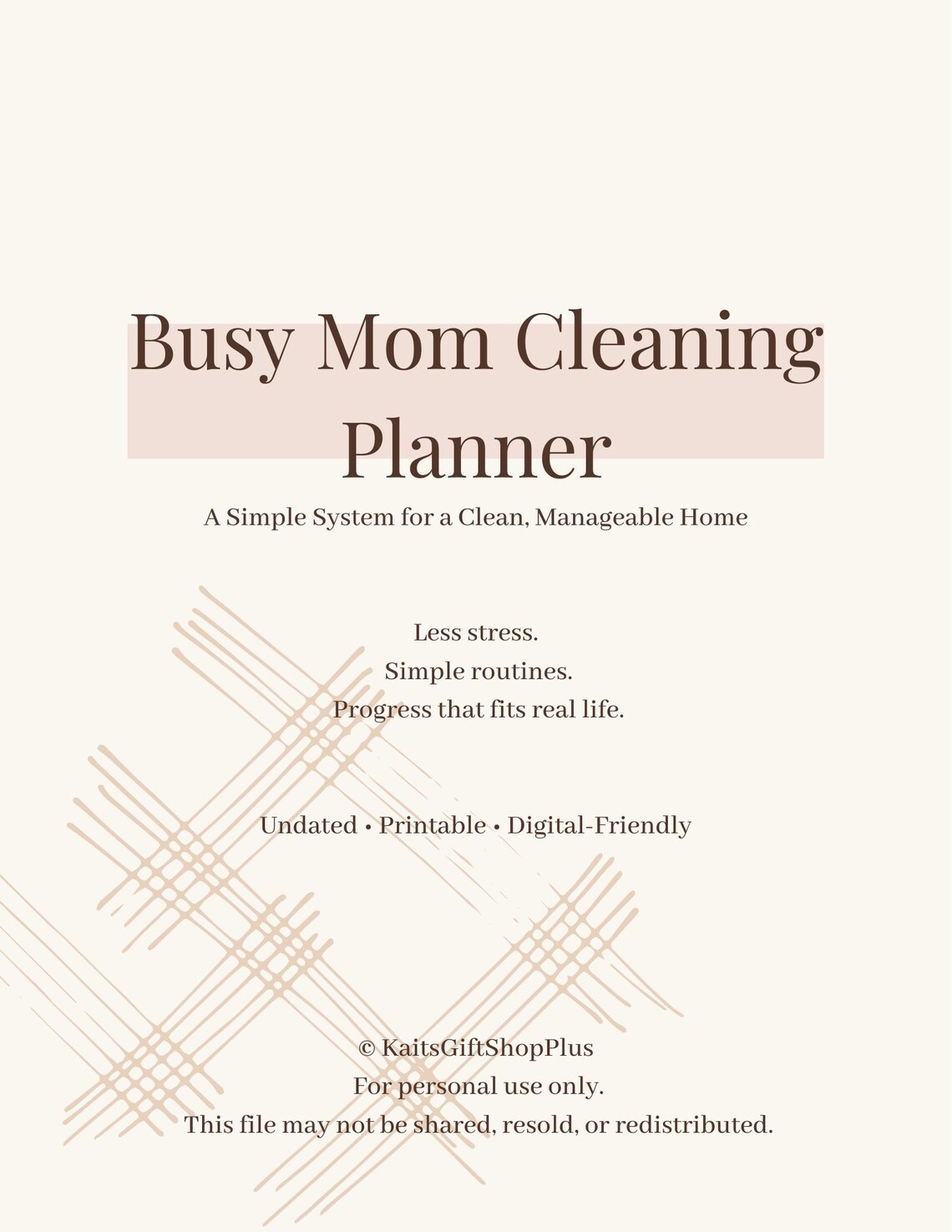Busy Mom Cleaning Planner | Home Cleaning Schedule (PDF) - Etsy