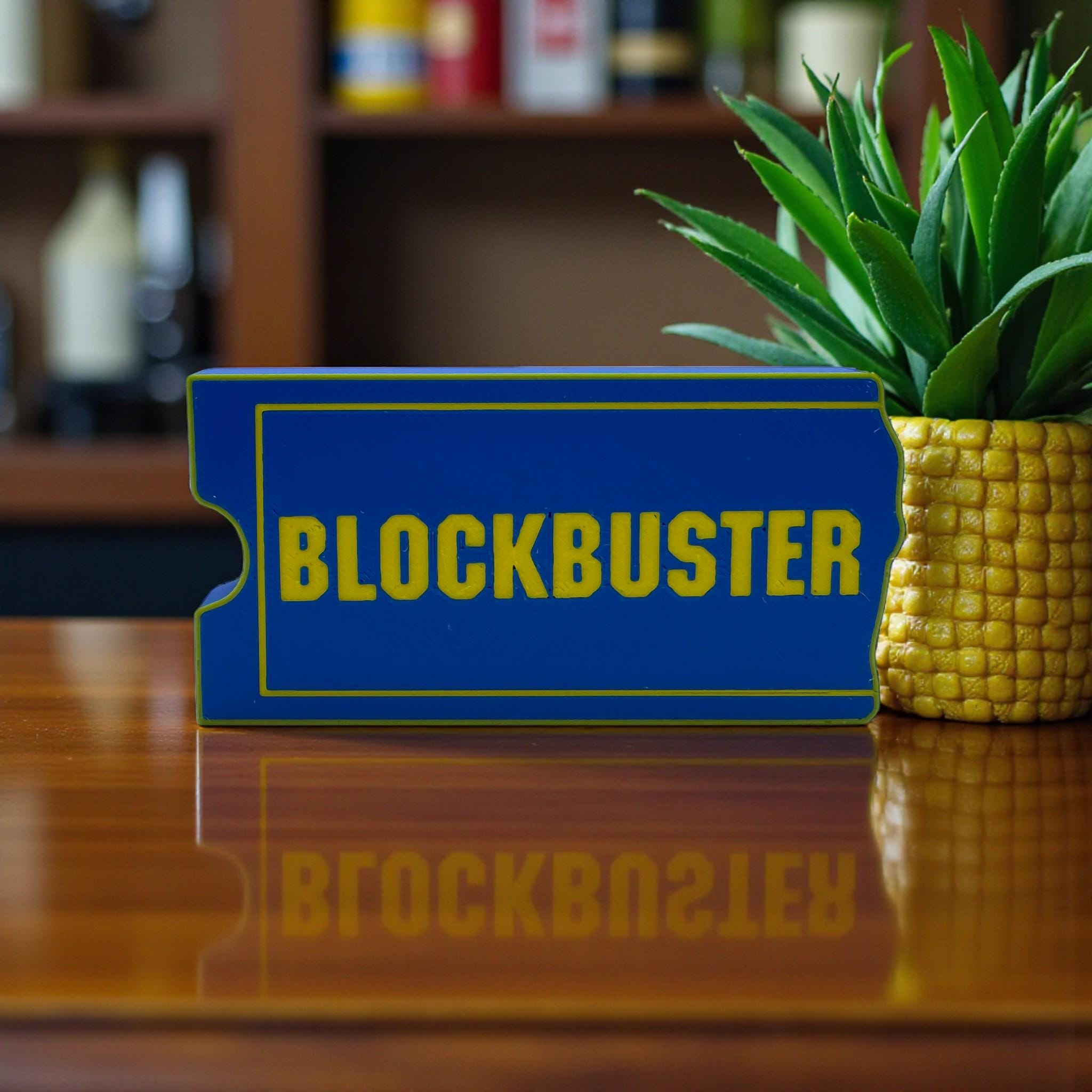 Blockbuster Logo Sign • Retro Movie Room Decor • Home Theater Wall Sign ...