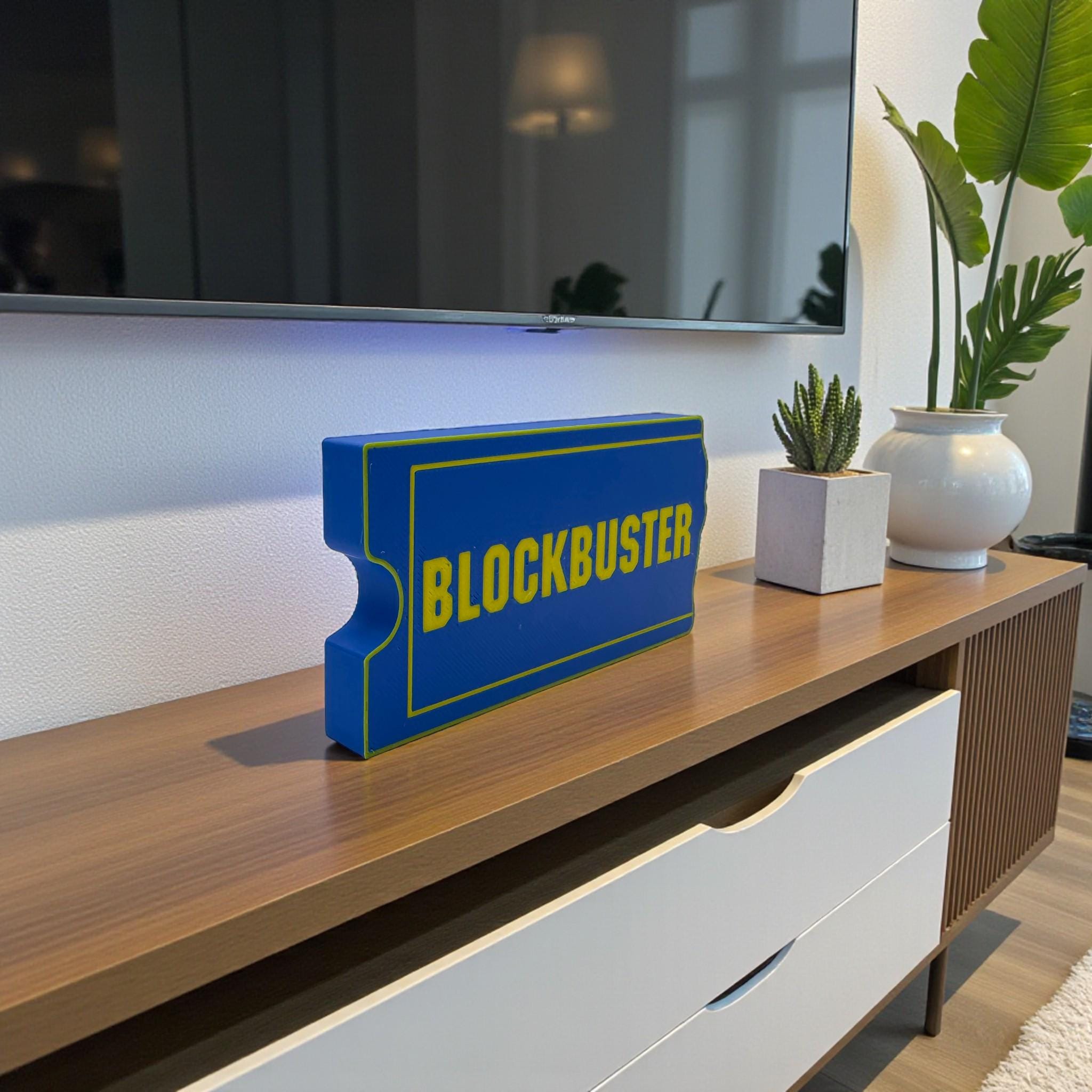 Blockbuster Logo Sign • Retro Movie Room Decor • Home Theater Wall Sign ...