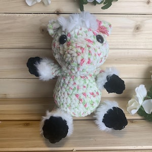 Blossom Pony Plush – Extra Soft Equestrian Stuffed Animal, Pastel Horse Toy, Handmade Cottagecore Pony Gift for Kids & Collectors