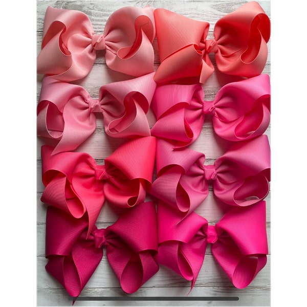 Big Southern Style 7” wide Hair Bow with an Alligator Clip - Shades of Pink