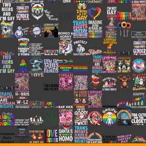 LGBTQ Png Bundle, LGBT Png, Pride Png, Gay Pride Png, LGBT-Zitate, Regenbogen Png, Gay Png, digitale Datei, sofort Download