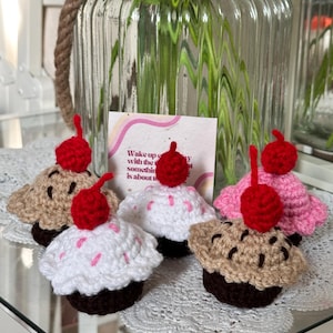 Delicious Crochet Cupcake Charms - Handmade Sweet Treat Decor