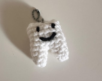 Crochet Amigurumi Tooth Charm / Keychain