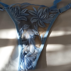 Luxury Sheer Embroidered Lingerie Set – Delicate Floral Mesh Bra & Thong