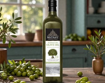 Palestinian Extra Virgin Olive Oil – Cold Pressed, Organic, Authentic, 750ml Bottles, Pack of 12