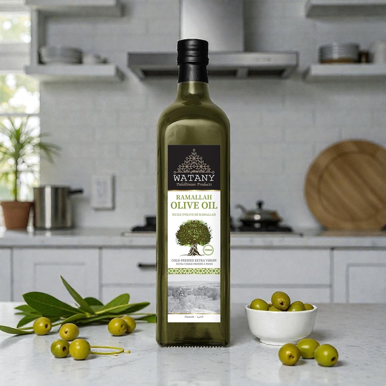 Ramallah Olive Oil –Extra Virgin Cold Pressed, Organic, Authentic, 750ml Bottles One Bottle