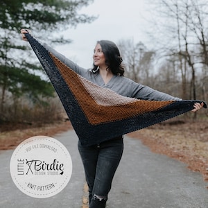 KNIT PATTER | Color Block Scarf | Triangle Scarf | Shawl | Chunky Knit | Instant Download