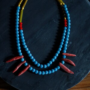 Coral Necklace - Multi Strand Necklace - Blue Necklace - Boho Necklace - Bohemian Jewelry - Gift for Her - Gift for Wife - Christmas Gift