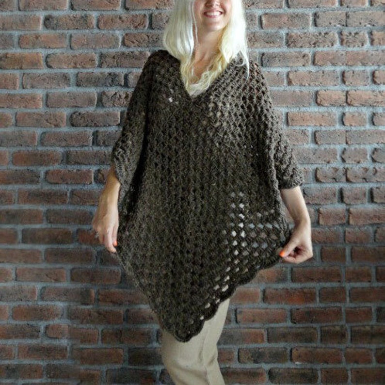 Poncho / Plus Size Crochet Poncho Plus Size Clothing Over | Etsy