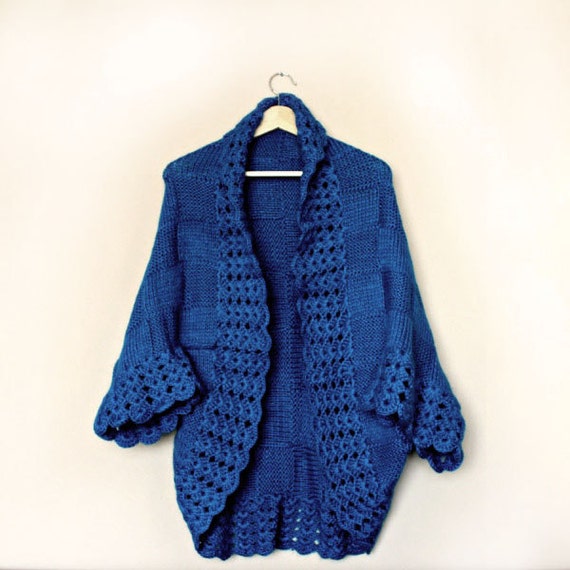 Bohemian Cardigan / Hand Knit Cardigan / Womens Knit Cardigan | Etsy