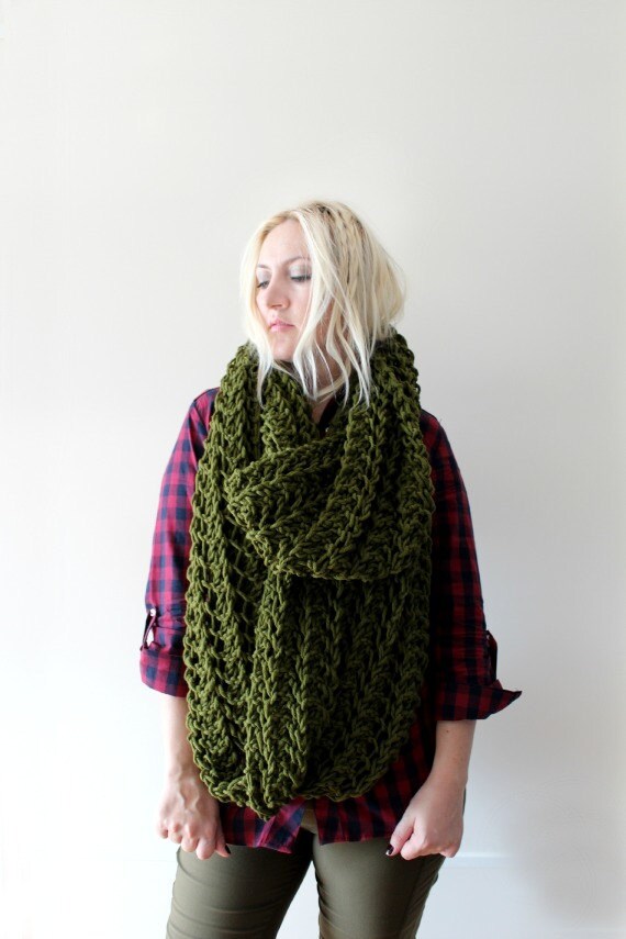 Oversized Scarf Knit Wool Scarf Chunky Knit Scarf Infinity 