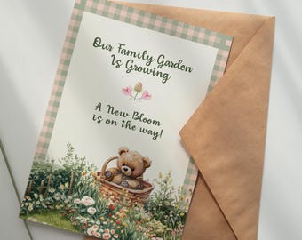 Pregnancy Announcement Garden Growing Printable Card︳Flower Market Theme︳New Baby Arrival Gender Neutral︳Social Media Reveal︳DIGITALDOWNLOAD