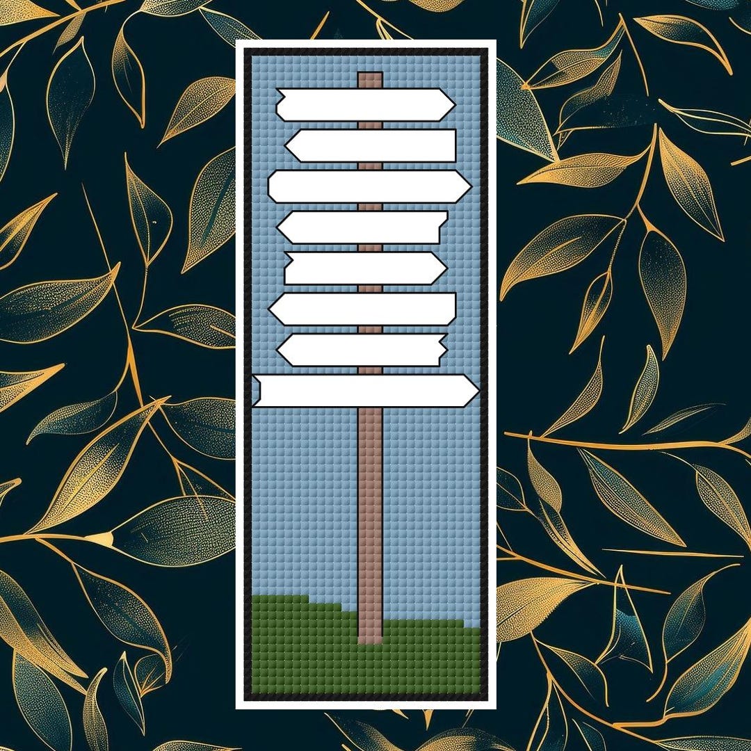 Cross Stitch Bookmark Pattern Signpost Customizable With Alphabet ...