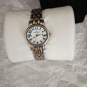 vintage damen armbanduhr in gold und silber ton