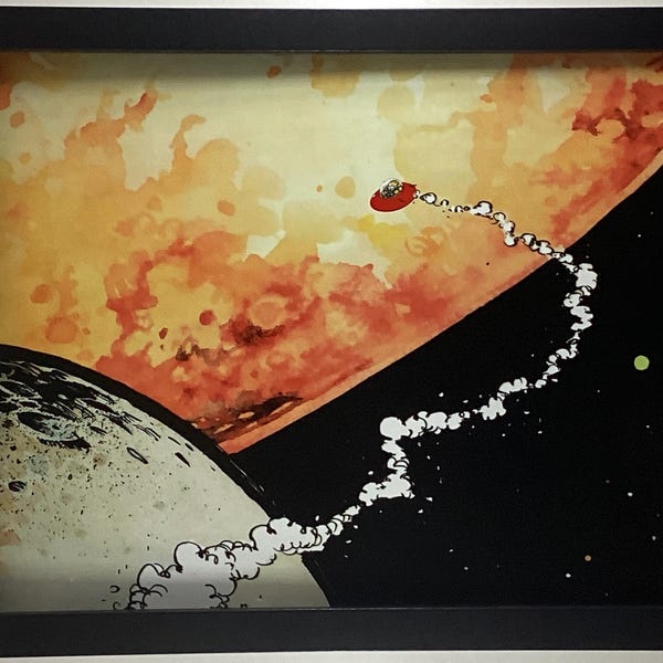 Calvin and Hobbes Spaceman Spiff framed print