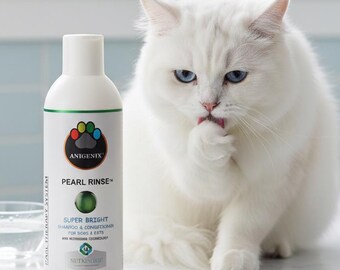 Pear Protein Cat Hair Shampoo & Conditioner, High-Performance Color Enhancing Formula For White Coat Pets