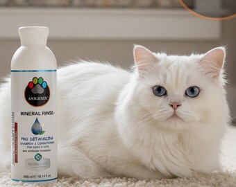 Mineral Anti-Tangle Cat Hair Shampoo & Conditioner, Hypoallergenic Pro-Detangling Formula For Pet Coat