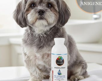 Mineral Rinse Detangling Dog Hair Shampoo & Conditioner, Hypoallergenic Pro-Detangling Formula For Pet Coat