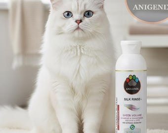 Silk Protein Volumizing Cat Hair Shampoo & Conditioner, High Performance Hypoallergenic Formula For Pet Coat