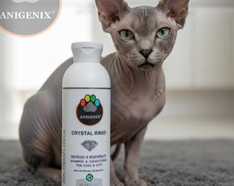 Crystal Rinse Hairless Cat Shampoo & Conditioner, Hypoallergenic Sphynx Wash, For Normal/Oily Skin