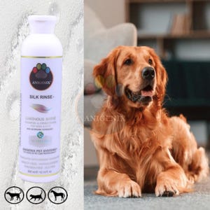 Silk Rinse Brilliant Shine Shampoo & Conditioner For Dogs Silk Protein Pet Shampoo Natural Dog Shampoo Hypoallergenic Pet Grooming Shampoo