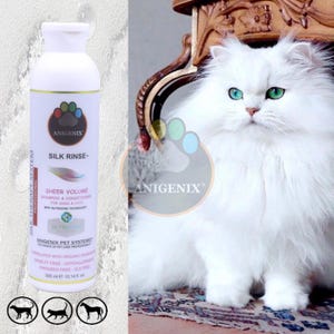 Silk Rinse Volumizing Cat Shampoo & Conditioner, Silk Protein Pet Shampoo, Natural Cat Shampoo, Dog Grooming, Pet Grooming, Cat Conditioner
