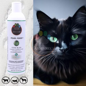 Pearl Rinse Black Coat Cat Shampoo & Conditioner, Pearl Protein Color Enhancing Formula, Natural Cat Shampoo, Pet Shampoo, Cat Conditioner