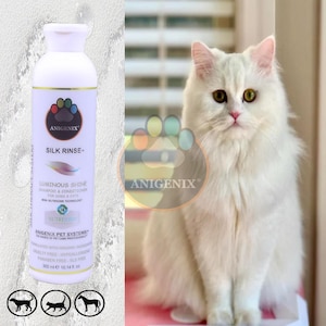 Silk Rinse Brilliant Shine Natural Cat Shampoo & Conditioner, Silk Protein Pet Shampoo, Hypoallergenic Pet Shampoo, Natural Cat Conditioner