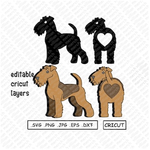 Airedale dog svg Terrier Dog Design | svg png dxf eps pdf | vector graphic cut file laser clip art | instant digital download commercial use