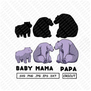 Famille ours SVG, svg maman ours, papa ours svg, svg petit ours, ours couper fichier, grand-mère, grand-mère, grand-père, frère ours, soeur ours