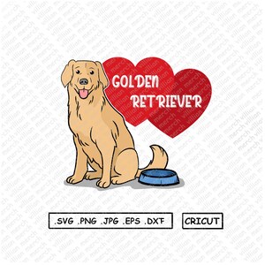 Golden Retriever SVG + Png, Sitting Golden Retriever Clipart, Golden Retriever SVG Files, Cute Golden Retriever Vector Image, Puppy SVG