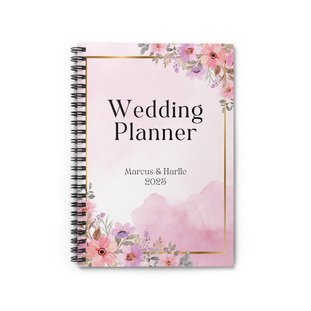 Personalized Wedding Journal, Spiral Notebook Ruled Line, Custom Bridal ...