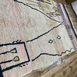 Abstract Rug in Earthy Tones: Handmade Natural Wool Carpet, Terracotta Red Boho Decor, Custom Modern Wall Tapestry