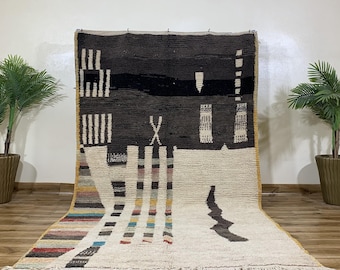 Handgeknüpfter Läufer mit Fischmotiv – Blau-Grau, dunkler Farbton, moderner Wollläufer – Flurläufer – Küchenläufer, Boho-Stil