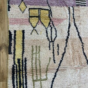 Abstract Rug in Earthy Tones: Handmade Natural Wool Carpet, Terracotta Red Boho Decor, Custom Modern Wall Tapestry