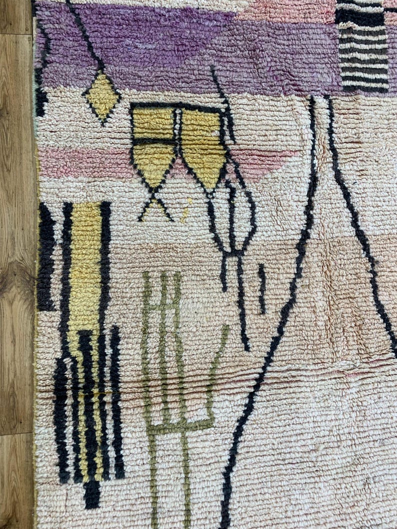 Abstract Rug in Earthy Tones: Handmade Natural Wool Carpet, Terracotta Red Boho Decor, Custom Modern Wall Tapestry