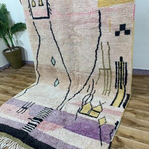 Abstract Rug in Earthy Tones: Handmade Natural Wool Carpet, Terracotta Red Boho Decor, Custom Modern Wall Tapestry
