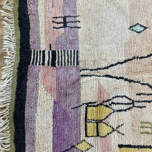 Abstract Rug in Earthy Tones: Handmade Natural Wool Carpet, Terracotta Red Boho Decor, Custom Modern Wall Tapestry