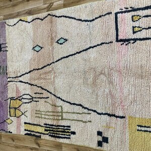 Abstract Rug in Earthy Tones: Handmade Natural Wool Carpet, Terracotta Red Boho Decor, Custom Modern Wall Tapestry